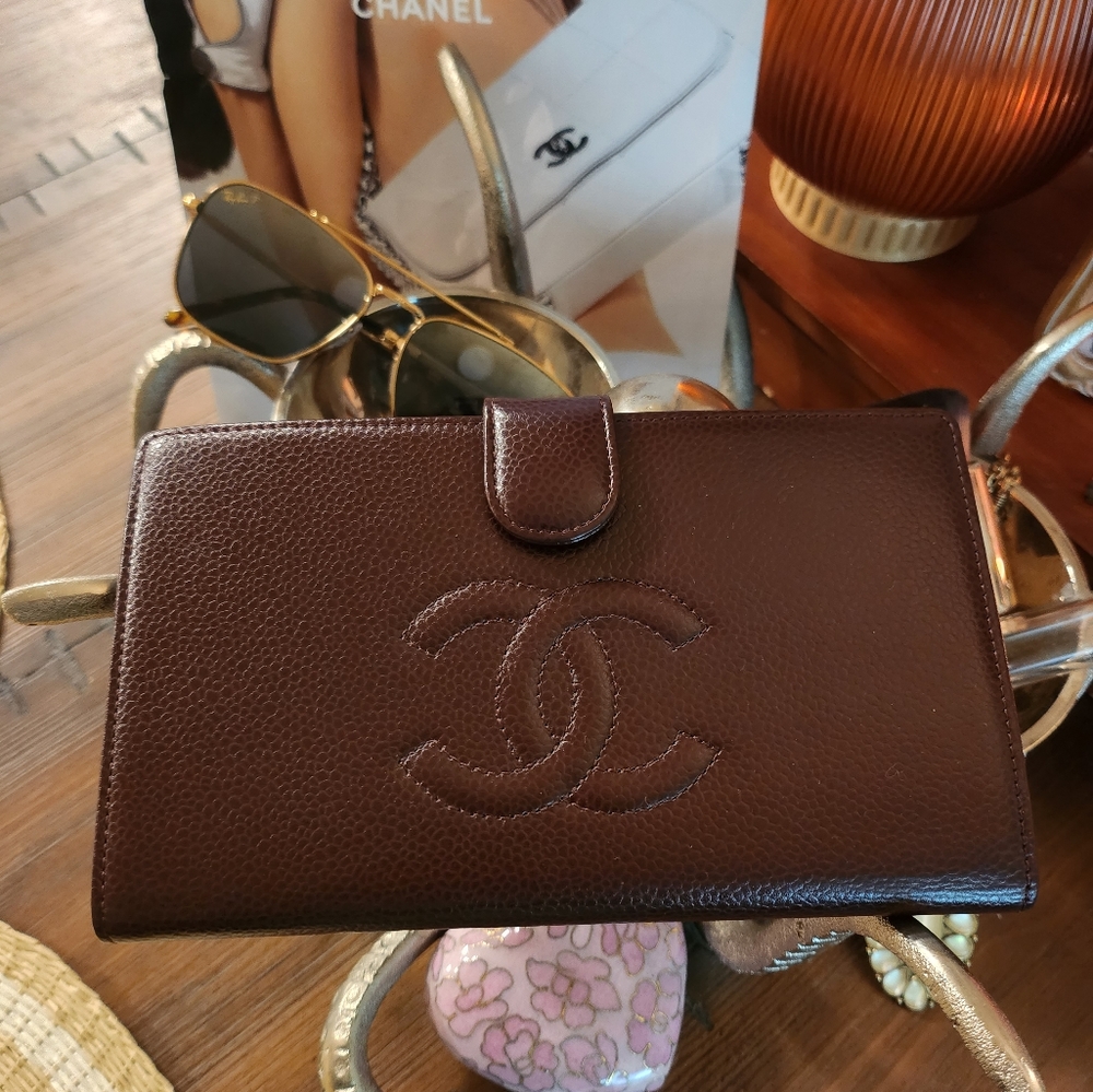 Chanel timeless wallet in rare burgundy